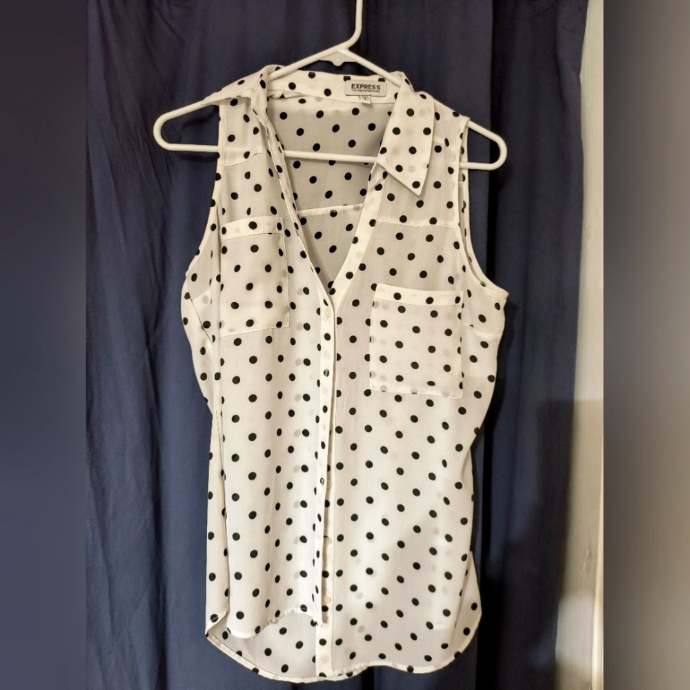Portifini Express White polka dot blouse